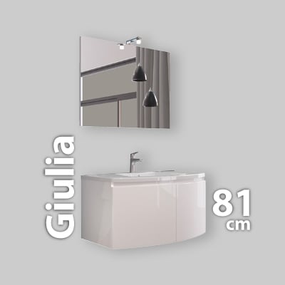 COMPOSIZIONE MOBILE DA BAGNO GIULIA SOSPESA BIANCO LUCIDO