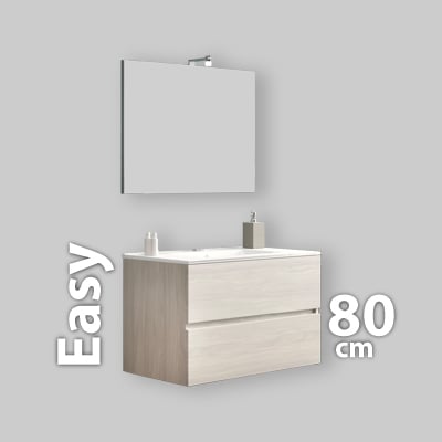 COMPOSIZIONE MOBILE DA BAGNO "EASY 80" ROVERE GRIGIO