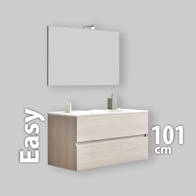 COMPOSIZIONE MOBILE DA BAGNO "EASY 100" ROVERE GRIGIO