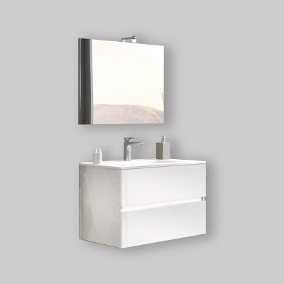 COMPOSIZIONE MOBILE DA BAGNO "EASY 60" BIANCO LUCIDO SOSPESO