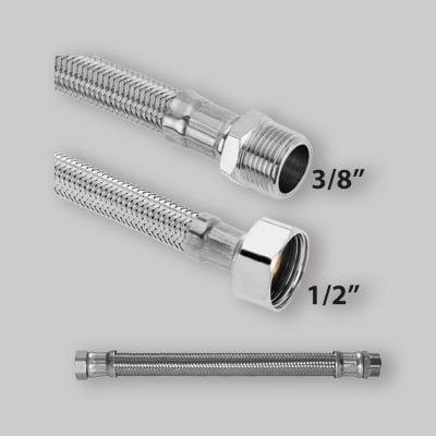 FLESSIBILE ACCIAIO INOX 3/8" M X 1/2" F