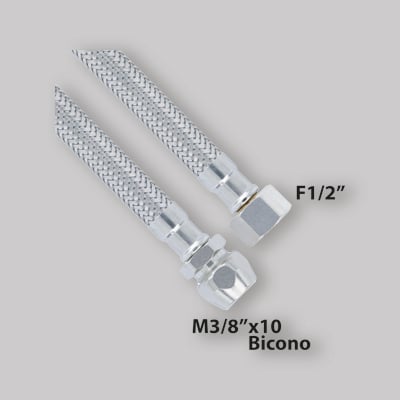 FLESSIBILE ACCIAIO INOX CON BICONO FEMMINA 1/2"