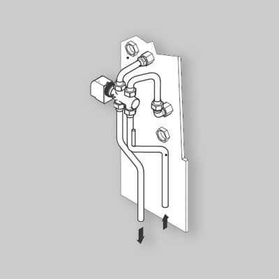 KIT VALVOLA 3 VIE BATTERIA AUSILIARIA AD 1 RANGO PER VENTILCONVETTORE "JOLLY TOP" FERROLI