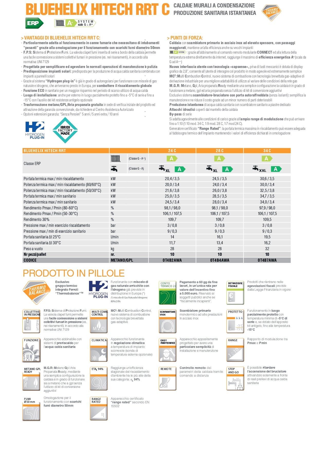 CALDAIA A CONDENSAZIONE ISTANTANEA "BLUEHELIX HITECH RRT"